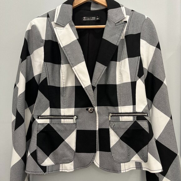 Buffalo Plaid Blazer New York & Co. Sz 8 Fall Officewear - Picture 1 of 8